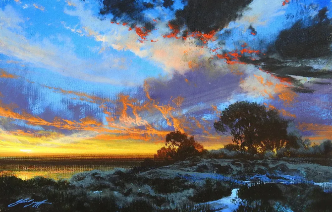美国画家戴尔&middot;特布什的绝美逆光油画风景