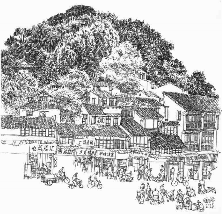 学画钢笔画（3）｜钢笔画构图的处理