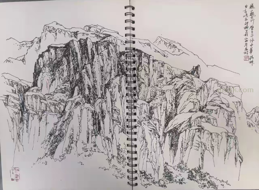 学画钢笔画（7）｜山的画法
