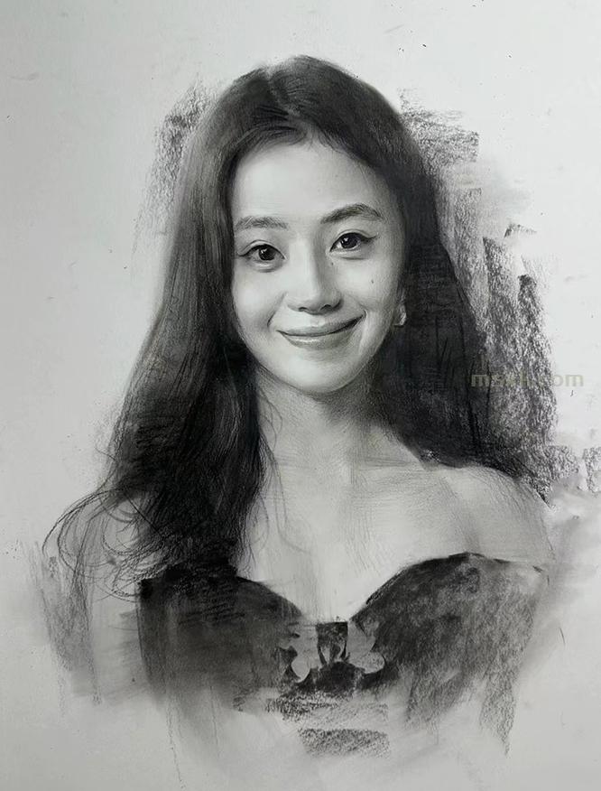 美术男生撩妹必备技巧-美女肖像画（6）