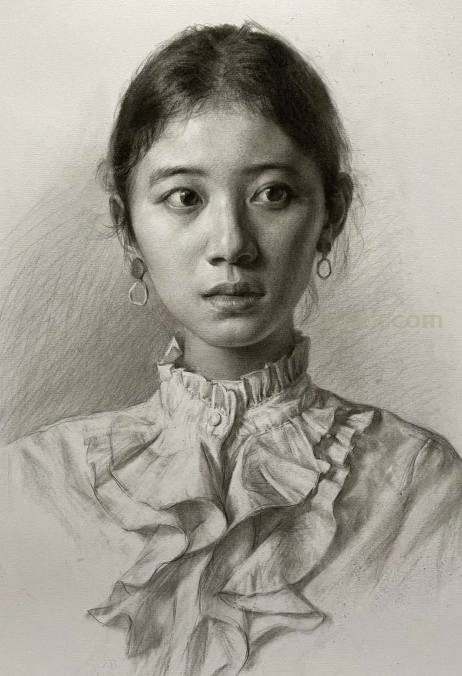 美术男生撩妹必备技巧-美女肖像画（7）