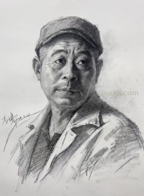 素描老年男性肖像的作画要点