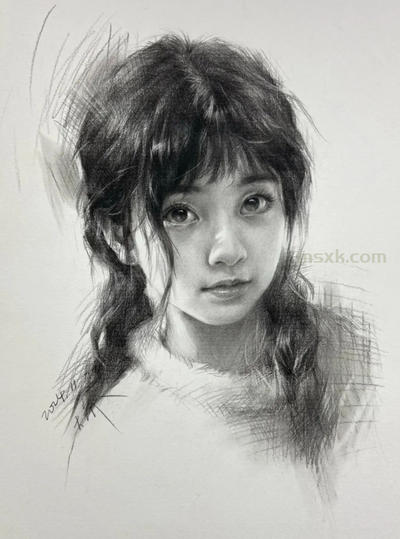美术男生撩妹必备技巧-美女肖像画（8）