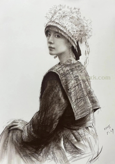 美术男生撩妹必备技巧-美女肖像画（9）