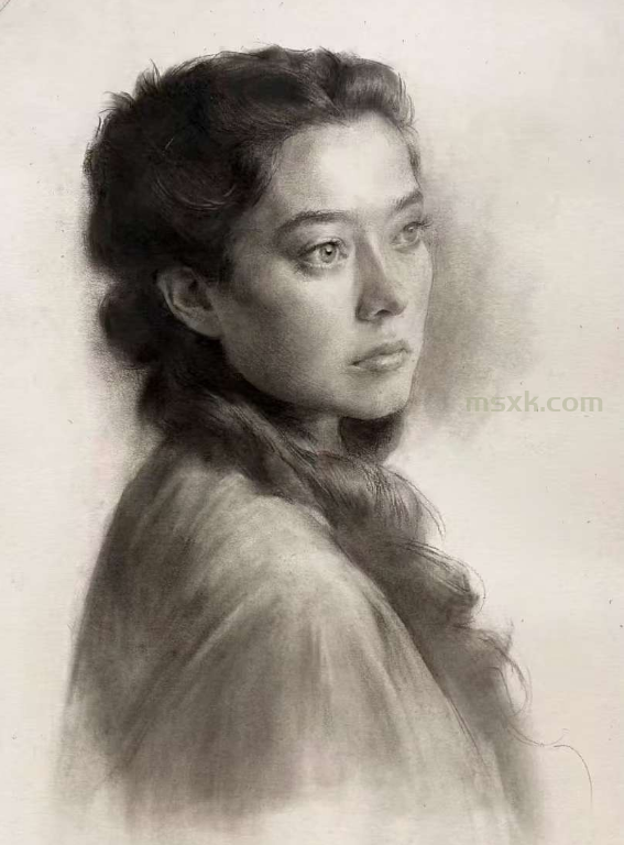美术男生撩妹必备技巧-美女肖像画（10）