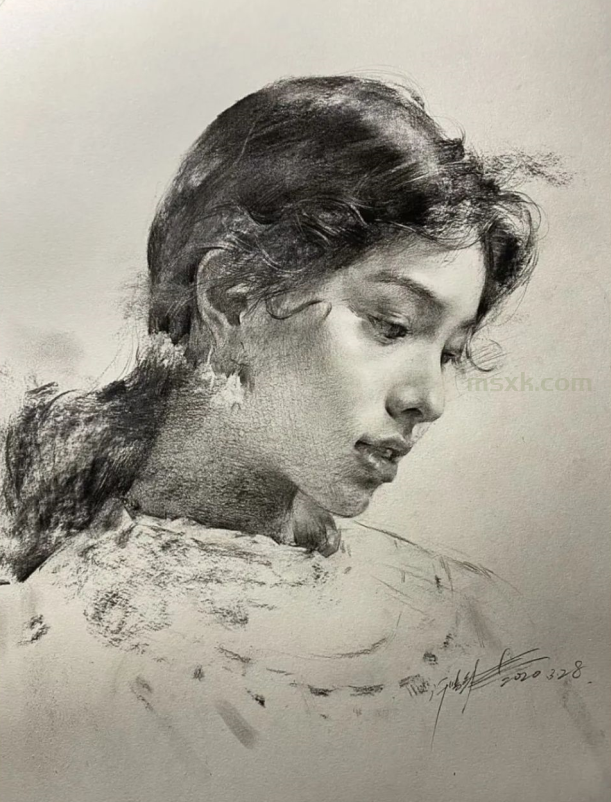 美术男生撩妹必备技巧-美女肖像画（11）