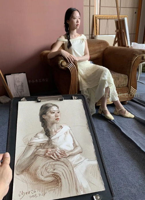 美术男生撩妹必备技巧-美女肖像画（12）