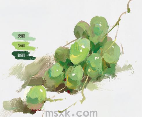 色彩起步系列之八| 葡萄的画法